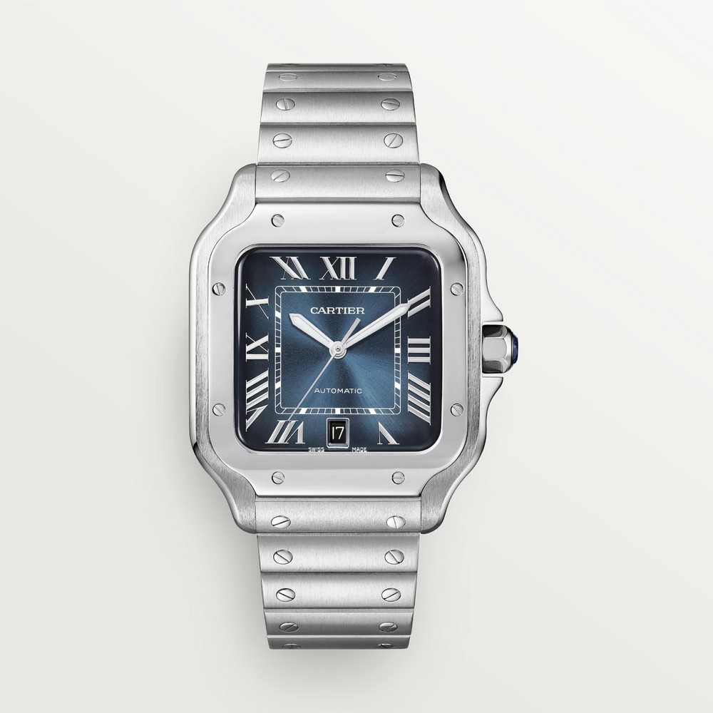 Đồng Hồ Cartier Santos De Cartier Large Watch Nam Xám Xanh